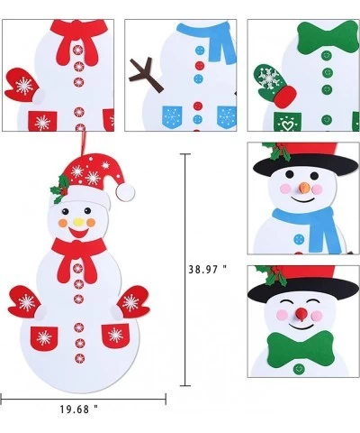 DIY Felt Snowman Games Set with 3 Style Modes 58Pcs Crafts kit Wall Hanging Xmas Gifts for Christmas Decorations (Snowman) $2...