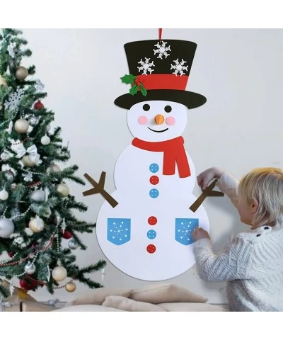 DIY Felt Snowman Games Set with 3 Style Modes 58Pcs Crafts kit Wall Hanging Xmas Gifts for Christmas Decorations (Snowman) $2...