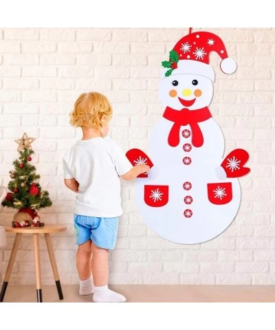 DIY Felt Snowman Games Set with 3 Style Modes 58Pcs Crafts kit Wall Hanging Xmas Gifts for Christmas Decorations (Snowman) $2...