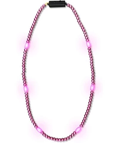 Pink Light Up LED Mardi Gras Bead Necklace $26.14 Kids' Dress-Up Accessories