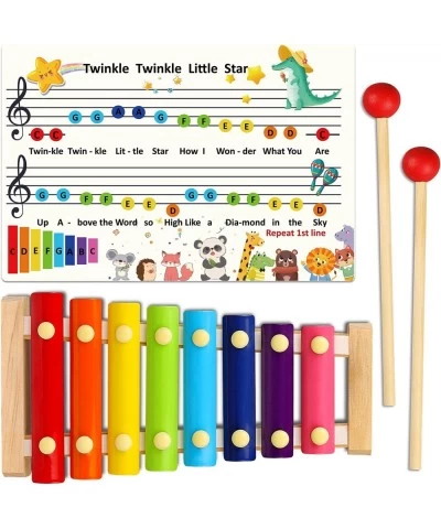 Xylophone for Kids Wood Xylophone with 2 Mallets Educational& Preschool Learning Baby Percussion Wooden Musical Instruments T...