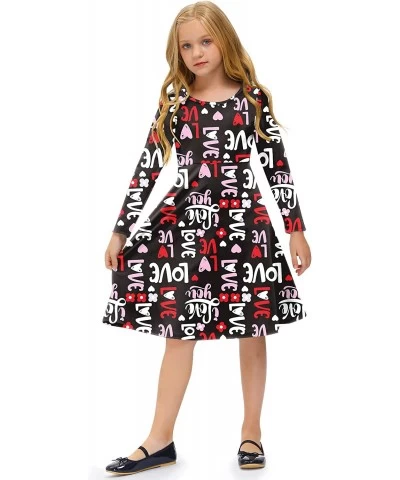 Girls Valentine's Day Long Sleeve Midi Dress 1-10 Years $31.49 Kids' Costumes