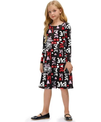 Girls Valentine's Day Long Sleeve Midi Dress 1-10 Years $31.49 Kids' Costumes