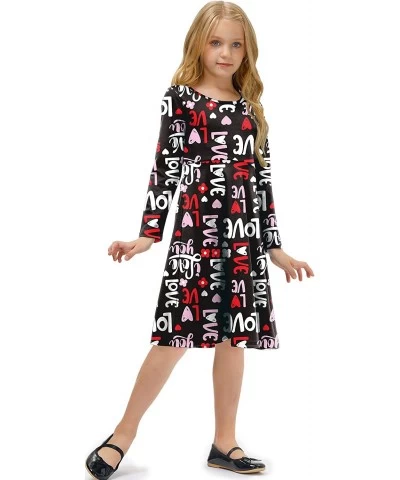 Girls Valentine's Day Long Sleeve Midi Dress 1-10 Years $31.49 Kids' Costumes