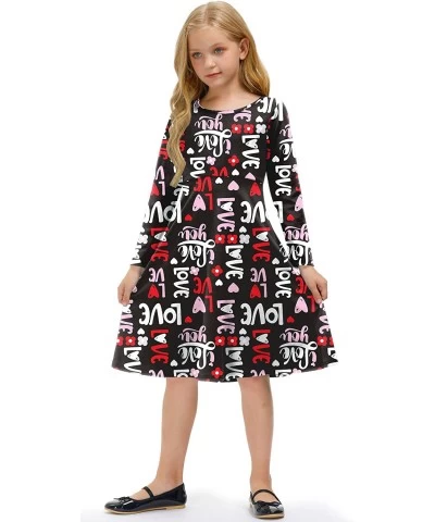 Girls Valentine's Day Long Sleeve Midi Dress 1-10 Years $31.49 Kids' Costumes