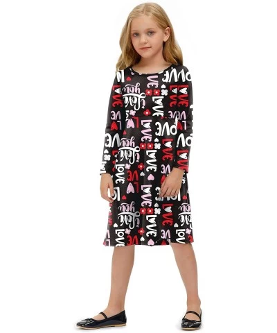 Girls Valentine's Day Long Sleeve Midi Dress 1-10 Years $31.49 Kids' Costumes