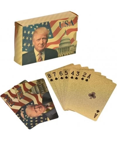 Donald Trump Playing Cards - Gold Playing Cards Deck of Waterproof Poker Cards for Game for Table Games Good Trump Gift for M...