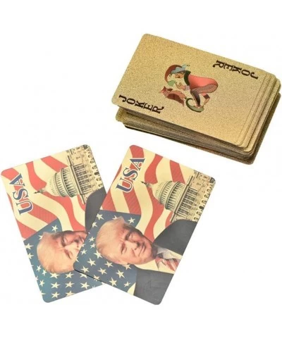 Donald Trump Playing Cards - Gold Playing Cards Deck of Waterproof Poker Cards for Game for Table Games Good Trump Gift for M...