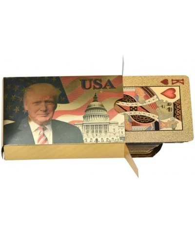 Donald Trump Playing Cards - Gold Playing Cards Deck of Waterproof Poker Cards for Game for Table Games Good Trump Gift for M...