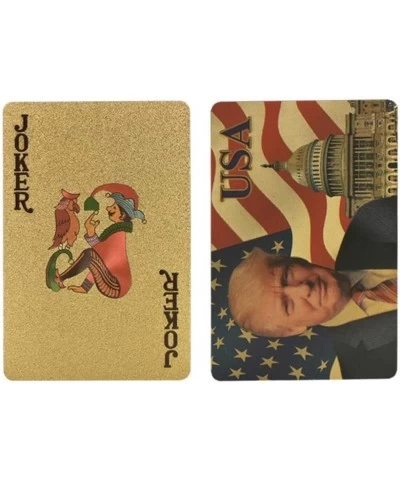 Donald Trump Playing Cards - Gold Playing Cards Deck of Waterproof Poker Cards for Game for Table Games Good Trump Gift for M...