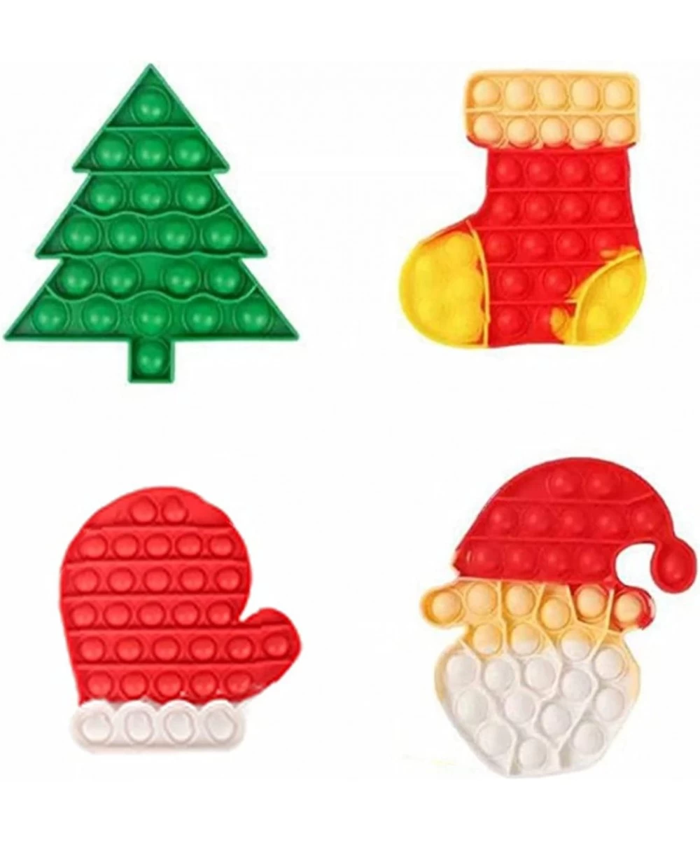 4 Packs Pop Fidget Toys with Christmas Tree Popper Silicone Sensory Toy for Boys Girls Toddler Xmas Stocking Stuffers for Kid...