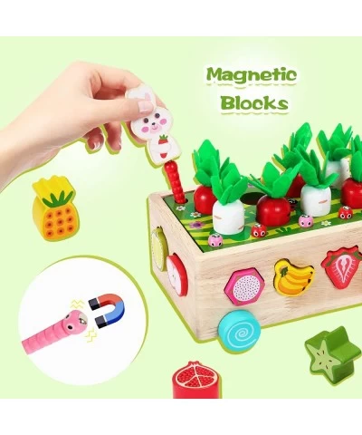 Montessori Toys for Toddlers Wooden Carrot Pulling Baby Toy 12-18 Months Learning & Educational Shape Sorter Games for Fine M...