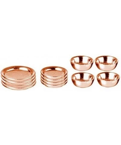 Melody Jane Dollhouse Copper Plate & Dish Set Miniature Metal Dining Accessory $18.91 Dollhouse Accessories