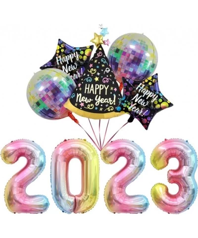 New Years Eve Party Supplies 2023 Balloons with 32 Inch Rainbow Gradient Foil Number Balloons for Happy New Years Decorations...