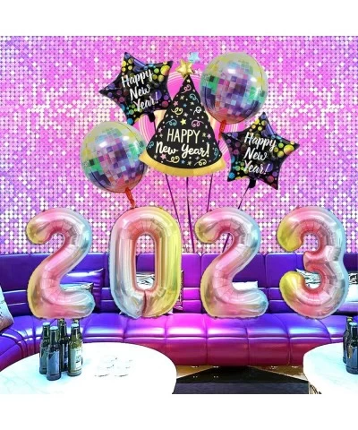 New Years Eve Party Supplies 2023 Balloons with 32 Inch Rainbow Gradient Foil Number Balloons for Happy New Years Decorations...