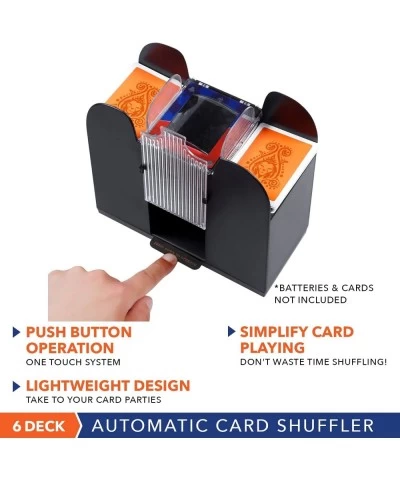 Premium Automatic Casino Card Shuffler - Battery Operated Holds 6 Standard Decks $36.65 Casino Equipment