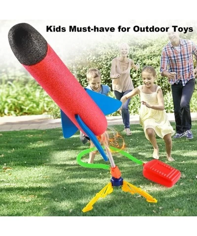 Toy Rocket Launcher for Kids Shoots Up to 120 Feets with Sturdy Stomp Launchers 6 Colorful Foam Rockets Fun Outdoor Toy for K...