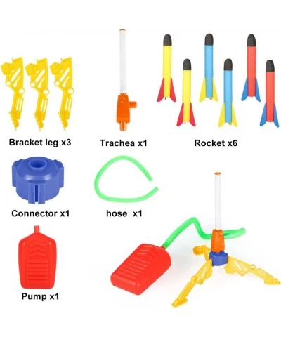 Toy Rocket Launcher for Kids Shoots Up to 120 Feets with Sturdy Stomp Launchers 6 Colorful Foam Rockets Fun Outdoor Toy for K...