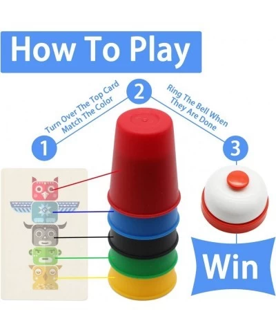 Quick Cups Games for Kids Intellectual Flying Stack Cups Stacking Cups Games Parent-Child Interactive Game with 24 Picture Ca...