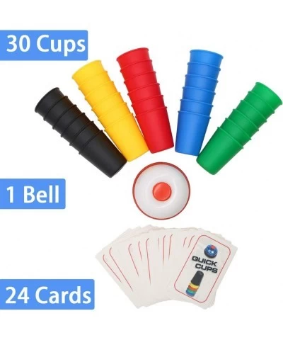 Quick Cups Games for Kids Intellectual Flying Stack Cups Stacking Cups Games Parent-Child Interactive Game with 24 Picture Ca...