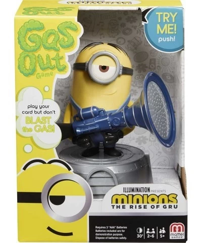 Gas Out Kids Game Featuring Minions: The Rise of Gru with Minions Theme 56 Cards and Minion Fart Blaster Gift for 5 Year Olds...