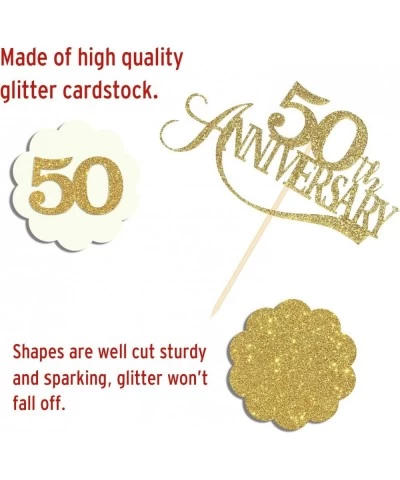 Gold Glitter 50th Anniversary Cake Topper - for 50th Wedding Anniversary / 50th Anniversary Party / 50th Birthday Party Decor...