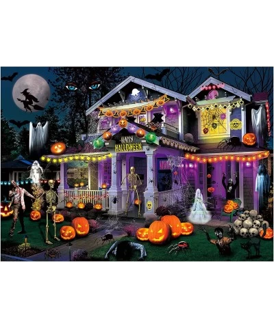 Halloween Jigsaw Puzzles for Adults 1000 Pieces - 27.5" x 20"Halloween Haunted House Party Puzzle Home Decorations $25.15 Jig...