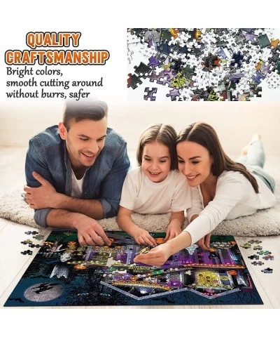 Halloween Jigsaw Puzzles for Adults 1000 Pieces - 27.5" x 20"Halloween Haunted House Party Puzzle Home Decorations $25.15 Jig...