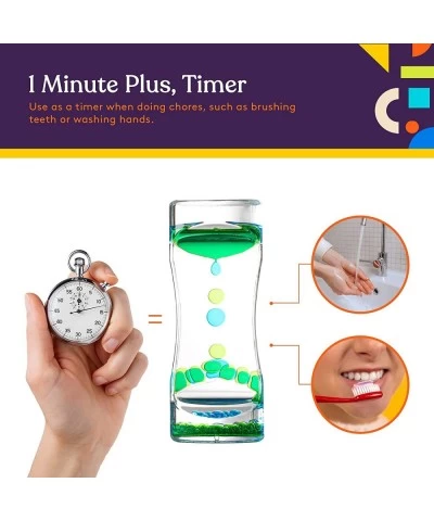 Liquid Motion Bubbler Toy (1-Pack) Colorful Hourglass Timer with Droplet Movement Bedroom Kitchen Bathroom Sensory Play Cool ...