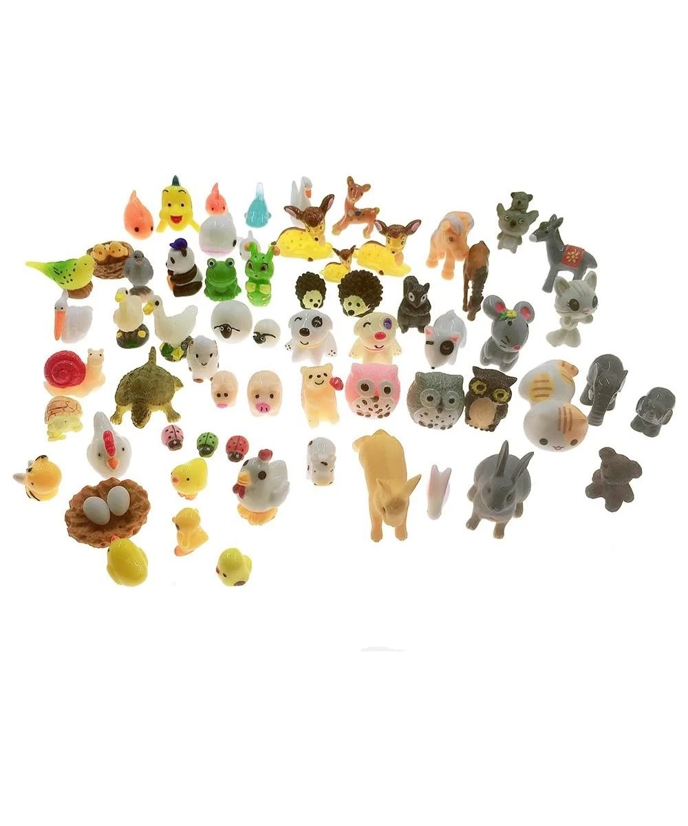 Miniature Animals 65pcs Mini Resin Decoration Set for Childrens Birthday Party Kids Presents Doll House Pretend Play Toys DIY...