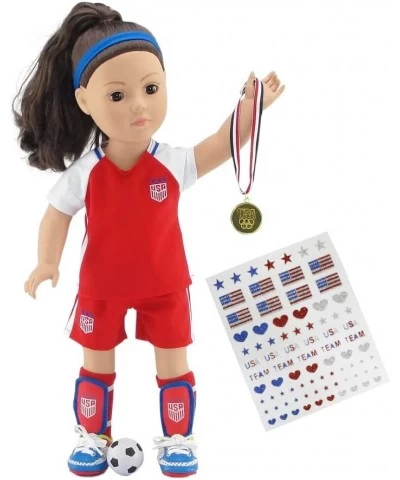 18 Inch Doll Clothes Accessories | 18" Doll USA 9 Piece Soccer Uniform Accessory Gift Set Including Gold Medal and Patriotic ...