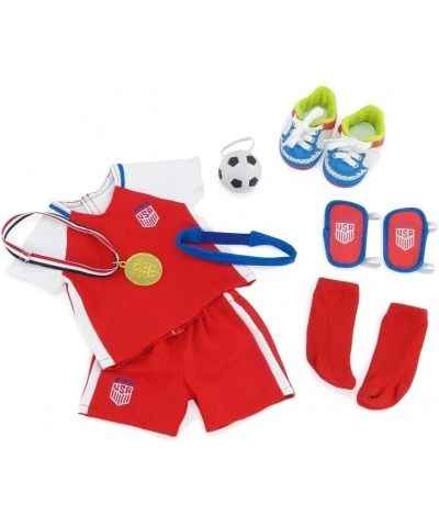 18 Inch Doll Clothes Accessories | 18" Doll USA 9 Piece Soccer Uniform Accessory Gift Set Including Gold Medal and Patriotic ...