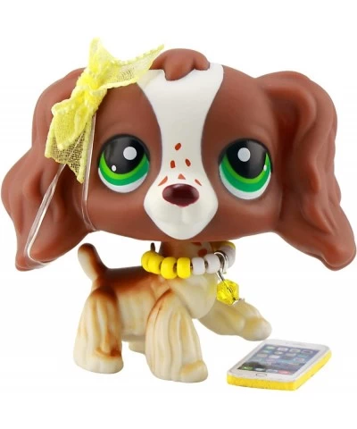 LPS Cocker Spaniel Brown 156 Green Eyes Spot Dog Action Figure Rare Old LPS Puppy Animal Toy with LPS Accessories Kids Girls ...