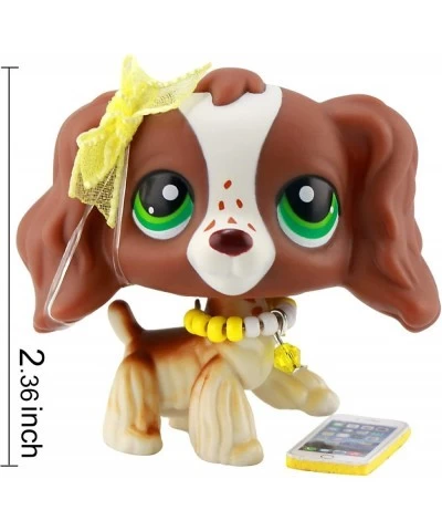 LPS Cocker Spaniel Brown 156 Green Eyes Spot Dog Action Figure Rare Old LPS Puppy Animal Toy with LPS Accessories Kids Girls ...