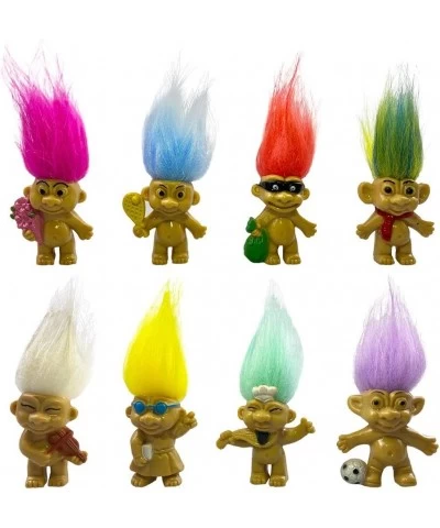 8PCS Troll Dolls 80s' PVC Vintage Trolls Lucky Doll Action Figures 3" (Include The Length of Hair) Chromatic Adorable for Col...