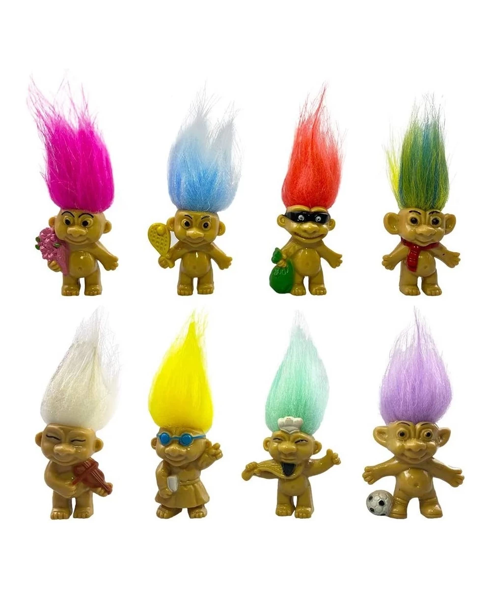 8PCS Troll Dolls 80s' PVC Vintage Trolls Lucky Doll Action Figures 3" (Include The Length of Hair) Chromatic Adorable for Col...