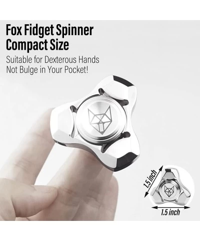 Fox Tri Metal Fidget Spinner Toys for Adults Kids All Stainless Steel 1.5'' Fidgets Spinners R188 Silent Bearing 4~6 Mins Aut...