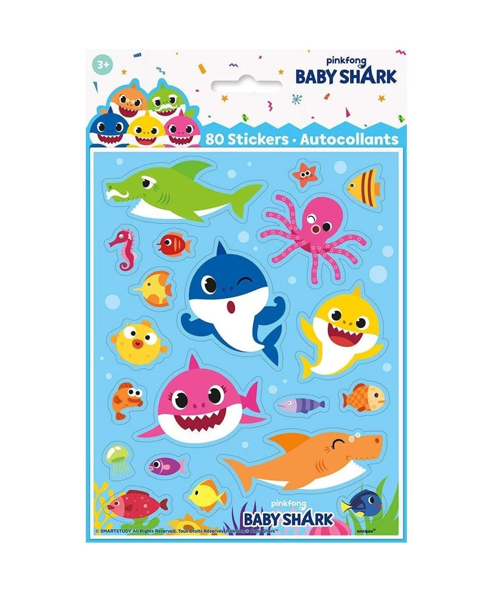 Baby Shark Sticker Sheets - 4 Pcs $12.12 Kids' Drawing & Writing Boards