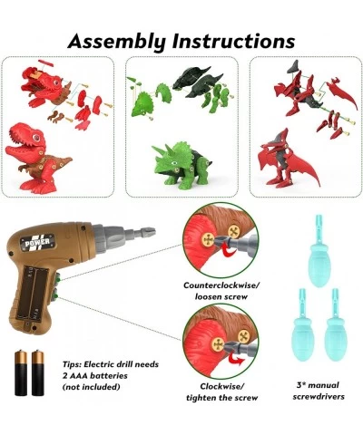 Dinosaur Toys for Kids 3-5 5-7 Take Apart Dinosaur Toys for Kids 3-5 5-7 with Realistic Roar and Led Light Stem Toys for 2 Ye...