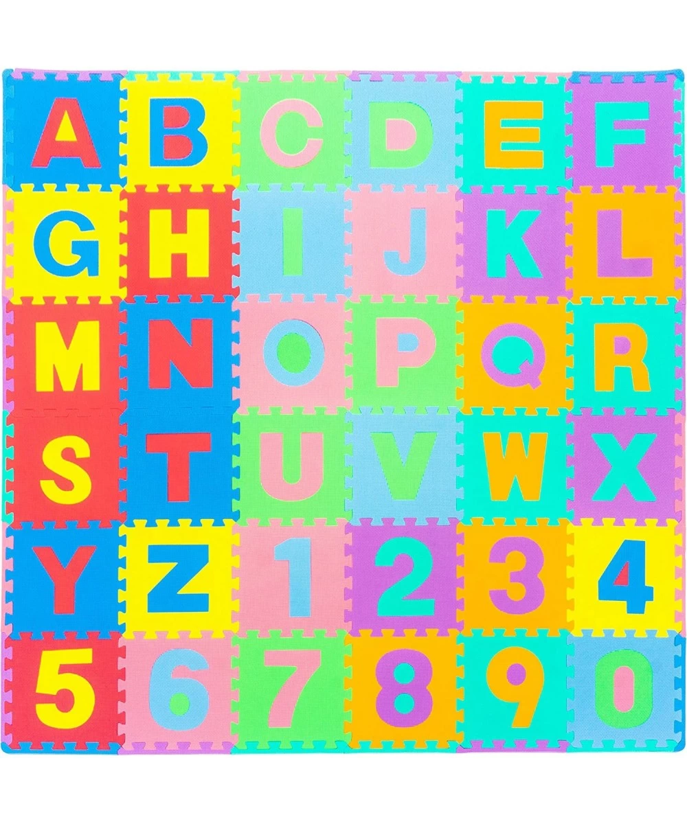 Kids Puzzle Alphabet Numbers 36 Tiles and Edges Play Mat 12" by 12" Abc & 123 $60.74 Puzzle Play Mats