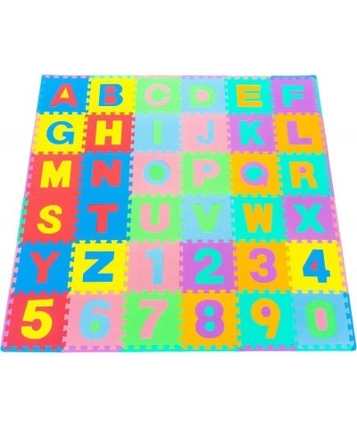 Kids Puzzle Alphabet Numbers 36 Tiles and Edges Play Mat 12" by 12" Abc & 123 $60.74 Puzzle Play Mats