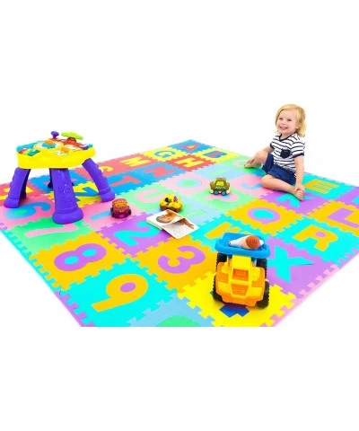 Kids Puzzle Alphabet Numbers 36 Tiles and Edges Play Mat 12" by 12" Abc & 123 $60.74 Puzzle Play Mats