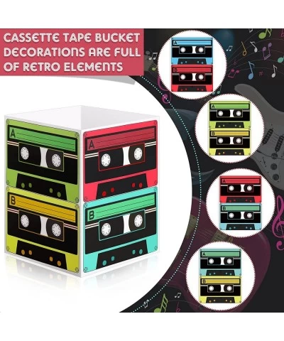 80's 90's Cassette Tape Bucket Centerpiece 80’s Party Supplies and 90's Theme Parties 5.5 x 7 Inch Cassette Tape Table Decor ...