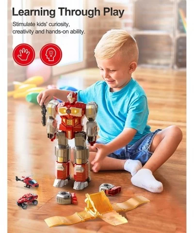 Transforming Toys - Dinosaur Robot Action Figures - Magnetic Assembling Robot Toys for Kids All-in-One Design Transforming An...