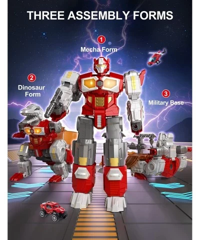 Transforming Toys - Dinosaur Robot Action Figures - Magnetic Assembling Robot Toys for Kids All-in-One Design Transforming An...