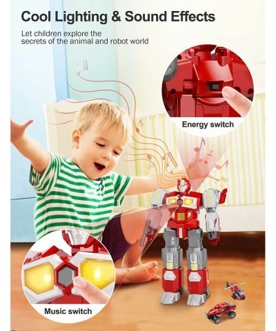 Transforming Toys - Dinosaur Robot Action Figures - Magnetic Assembling Robot Toys for Kids All-in-One Design Transforming An...