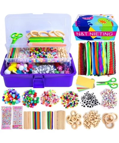 Art and Craft Supplies for Kids Ages 4-10 1000+ pcs DIY Art Craft kit in Portable 3 Layered Folding Storage Box All in One Cr...