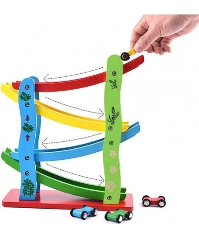 Wooden Ramp Racer Toddler Toys Race Track Car Games for Kids Boys Girls Gifts with 4 Small Racers $33.68 Toy Vehicle Playsets