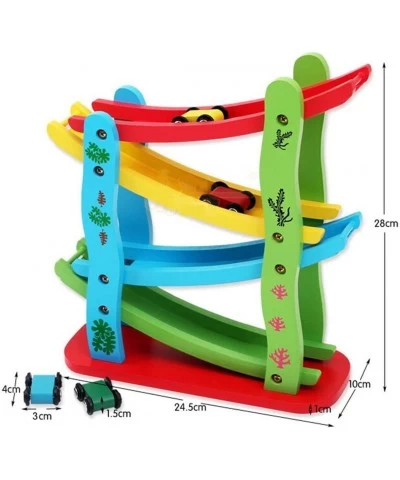 Wooden Ramp Racer Toddler Toys Race Track Car Games for Kids Boys Girls Gifts with 4 Small Racers $33.68 Toy Vehicle Playsets