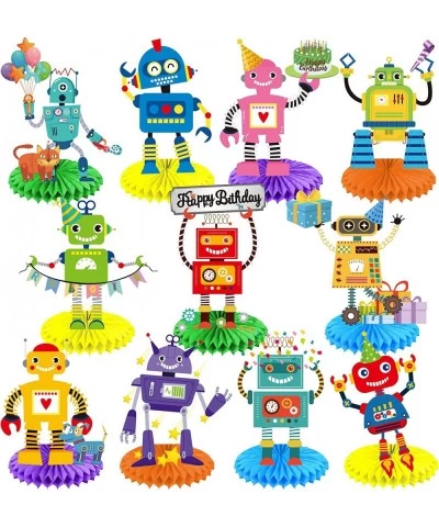 11Pcs Robot Honeycomb Centerpieces Robot Birthday Decorations Robot Centerpieces Robot Table Decorations for Robot Theme Birt...